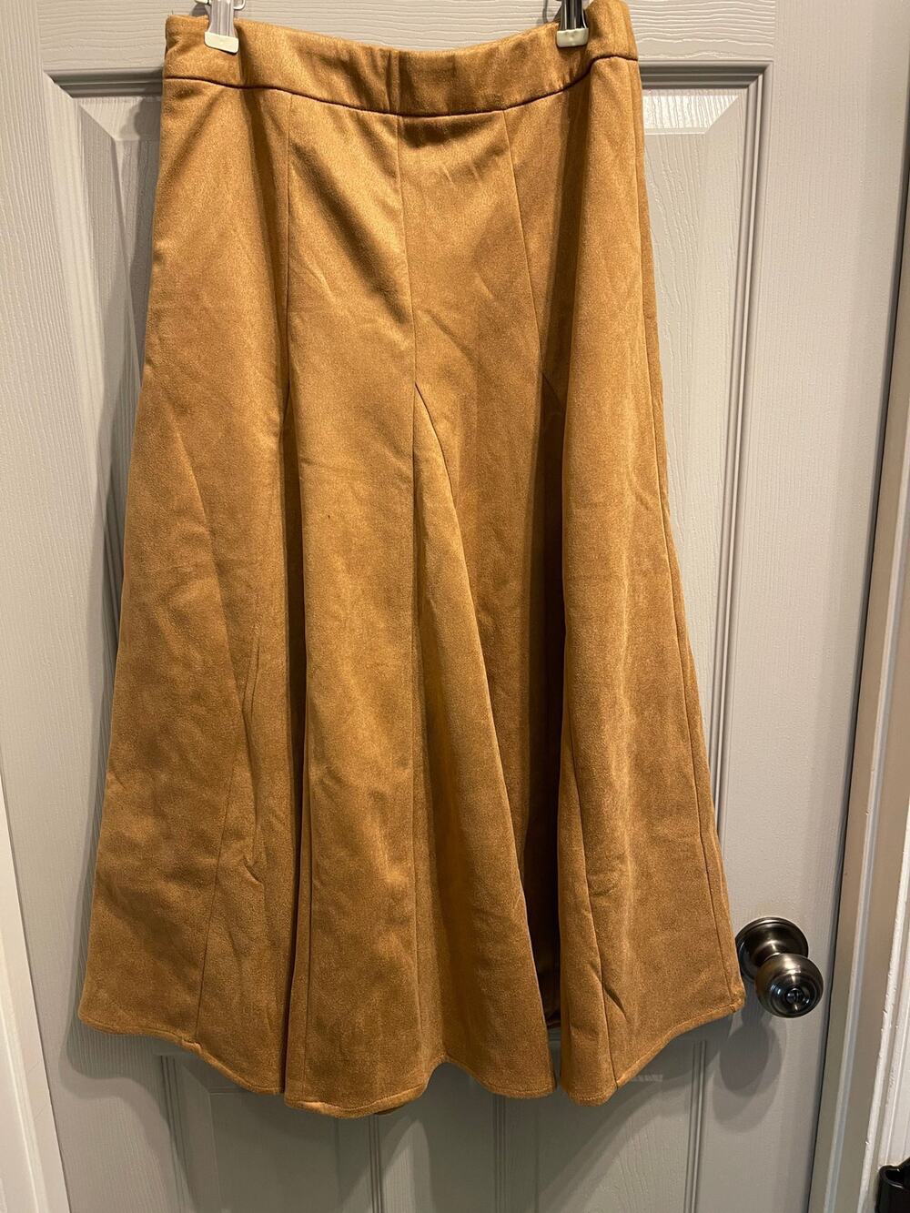 #W28 NWT Chartou Faux suede midi skirt A-Line Flare Size XSmall